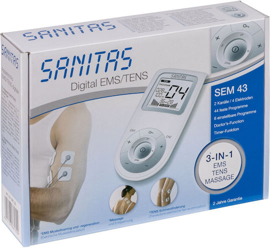 Sanitas SEM 43 - Digital EMS/TENS Massagegerät für den Nacken, die Taille, den Rücken, die Beine & den Körper mit Vibration