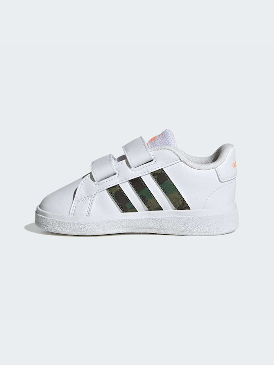 Adidas Παιδικά Sneakers Grand Court με Σκρατς Cloud White / Screaming Orange