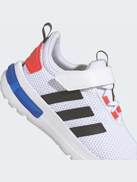 Racer TR23 Kids Sports Shoes Running with Hoop & Loop Closure Cloud White / Core Black / Bright Red