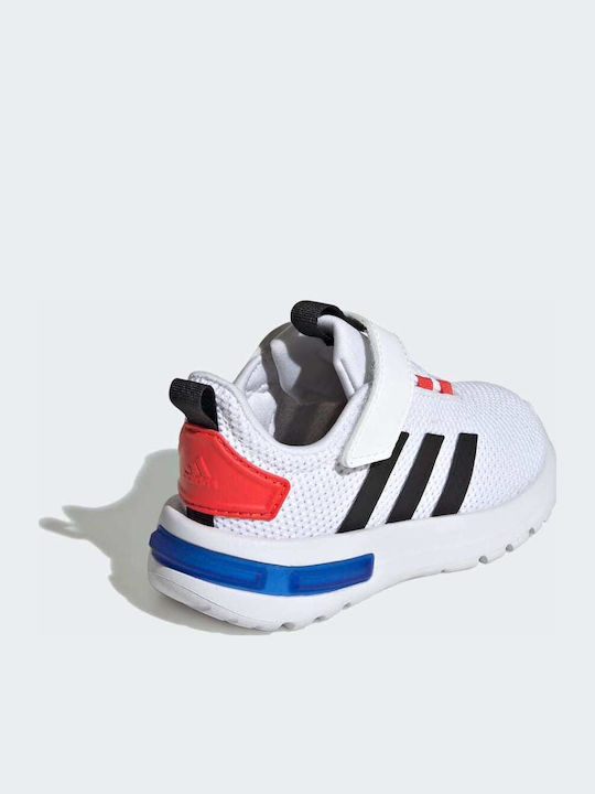 Racer TR23 Kids Sports Shoes Running with Hoop & Loop Closure Cloud White / Core Black / Bright Red