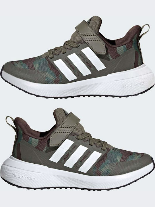 Fortarun FortaRun 2.0 EL K Kids Sports Shoes Running with Hoop & Loop Closure Olive Strata / Cloud White / Dark Brown