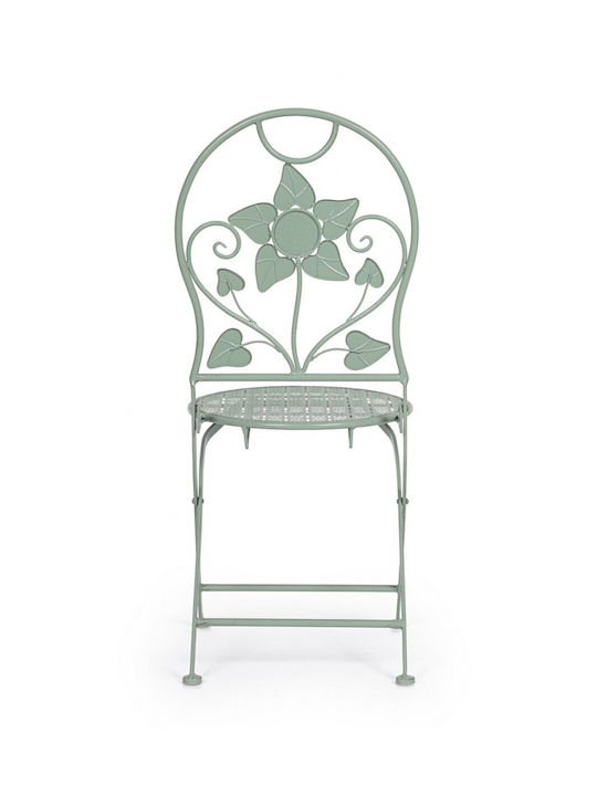Scaun de exterior Metalic Harriet Verde 2buc 40x40x94cm