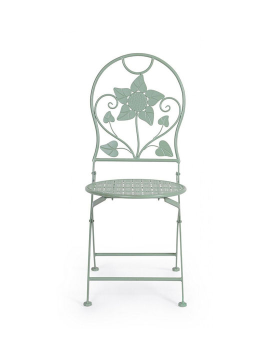 Scaun de exterior Metalic Harriet Verde 2buc 40x40x94cm