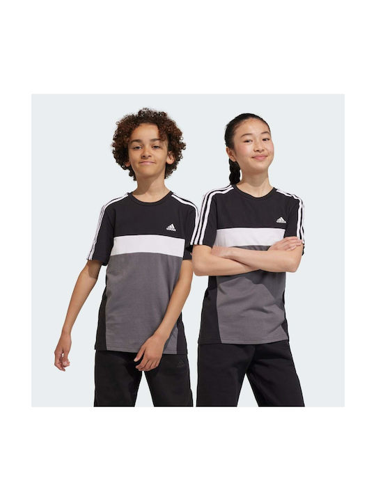 Adidas Kinder-T-Shirt Schwarz Tiberio 3-Stripes Colorblock