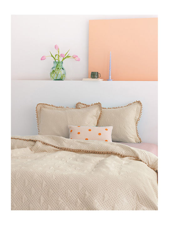 Palamaiki Morgan Σετ Κουβερλί Μονό Microfiber Peach 160x240cm