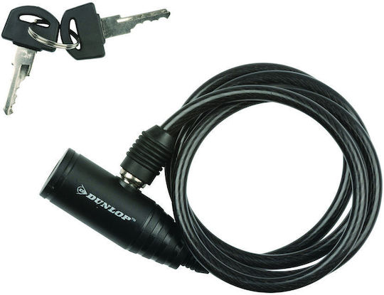 Dunlop Bicycle Cable Lock with Key Black