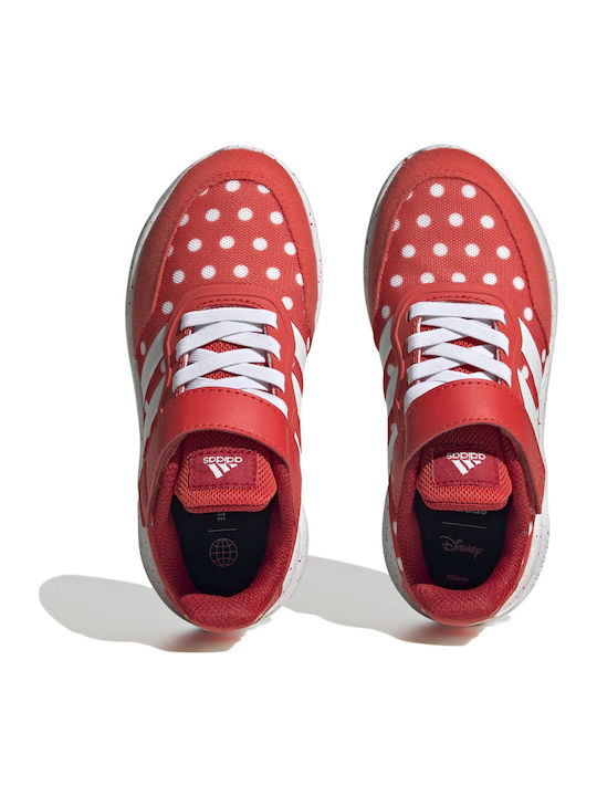 Nebzed x Disney Minnie Mouse Kids Sports Shoes with Hoop & Loop Closure Bright Red Cloud White Better Scarlet