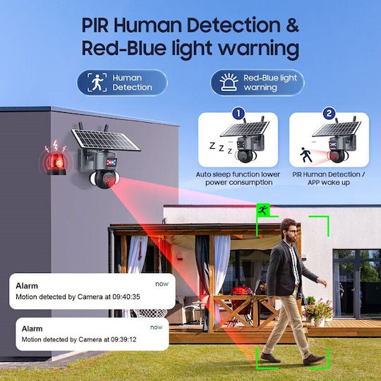 Sectec ST-558-6M-12X-4G-EU IP Surveillance Camera 4G Full HD+ 3MP Waterproof Battery Powered with Microphone