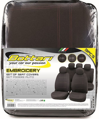 Bottari Polyester Covers Set 9pcs Black / Red