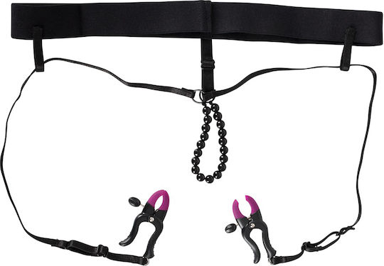 You2Toys Șnur Perlat Cleme din Silicon Lenjerie Intimă Neagră