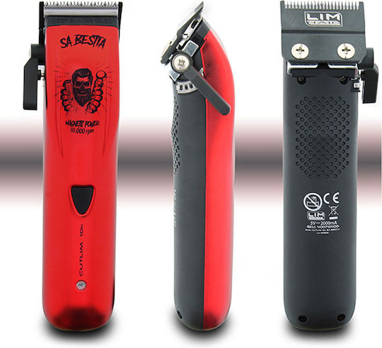 Lim Hair Cutlim 10K Sa Bestia Επαγγελματική Επαναφορτιζόμενη Κουρευτική Μηχανή Κόκκινη 210501