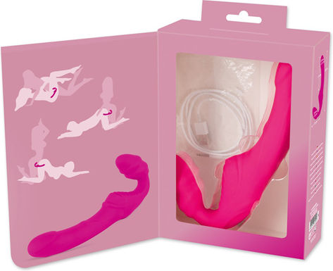 You2Toys Strapless Strap On με Dildo με Δόνηση σε Ροζ Χρώμα