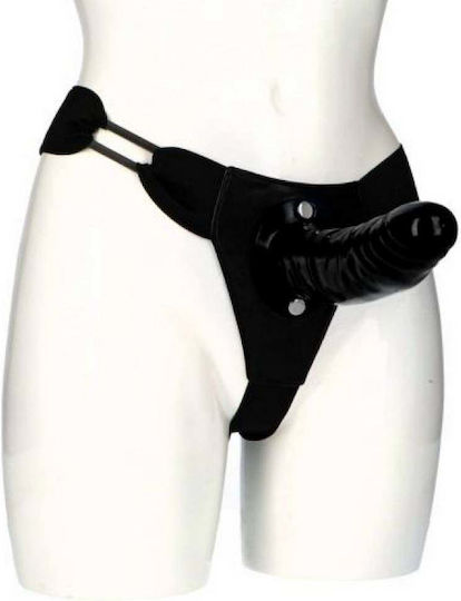 Chisa Novelties Harness με Dildo 19cm σε Μαύρο Χρώμα