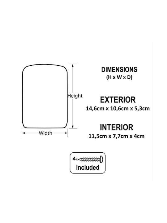 Wall-Mounted Combination Key Holder Metallic with Combination Dial 10.6x5.3x14.6cm