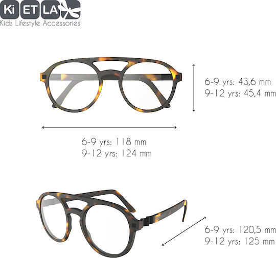 KiETLA CraZyg-Zag Screen Pizz 6-9 Years Kids Acetate Screen Protection Glasses in Brown Tortoise