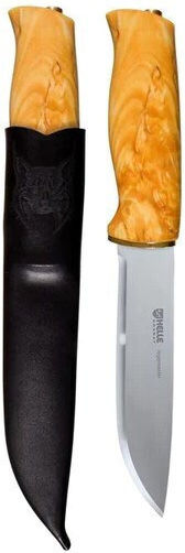 Helle Hunting Μαχαίρι Καφέ σε Θήκη