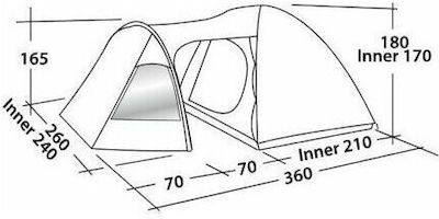 Easy Camp Blazar 400 Camping Tent Igloo Blue 3 Seasons for 4 People 360x260x170cm