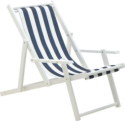 Lounger-Armchair Beach with Recline 4 Slots Blue 74x48x79cm