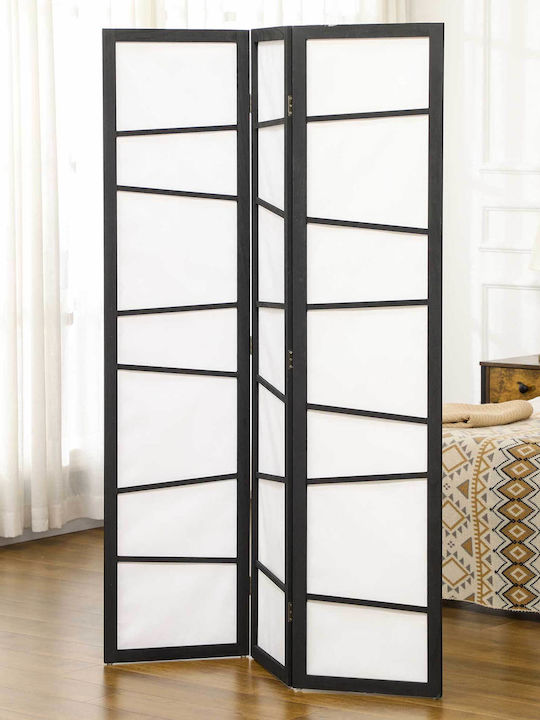 HomCom Διακοσμητικό Παραβάν Ξύλινο με 3 Φύλλα 135x170cm