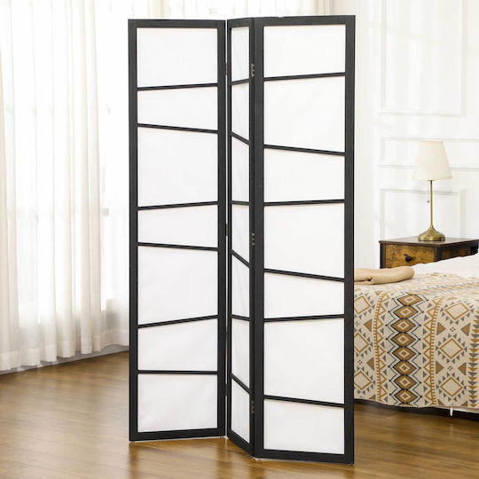 HomCom Decorative Room Divider Wooden with 3 Panels 135x170cm