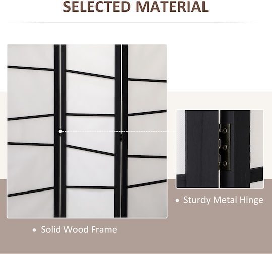 HomCom Decorative Room Divider Wooden with 3 Panels 135x170cm