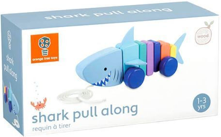 Orange Tree Toys Pull-Along Toy Sliding Shark made of Wood for 12++ Months