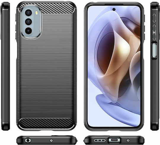 Techsuit Carbon Back Cover Σιλικόνης Μαύρο (Moto G31)
