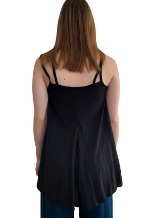 Bodymove Lucky Women's Summer Blouse Cotton Sleeveless Black