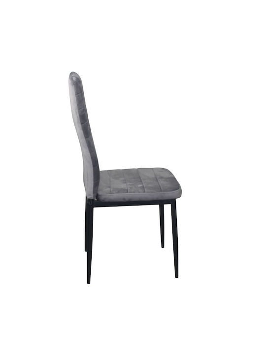 Jetta Scaune Sala de mese Catifelate Gri 6buc 42x49x98buc