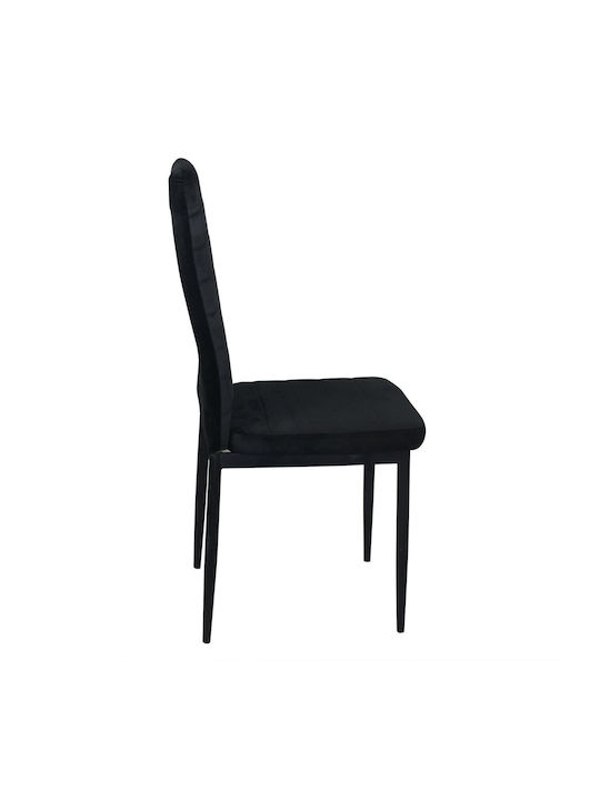 Jetta-I Scaune Sala de mese Catifelate Negre 6buc 42x49x98buc