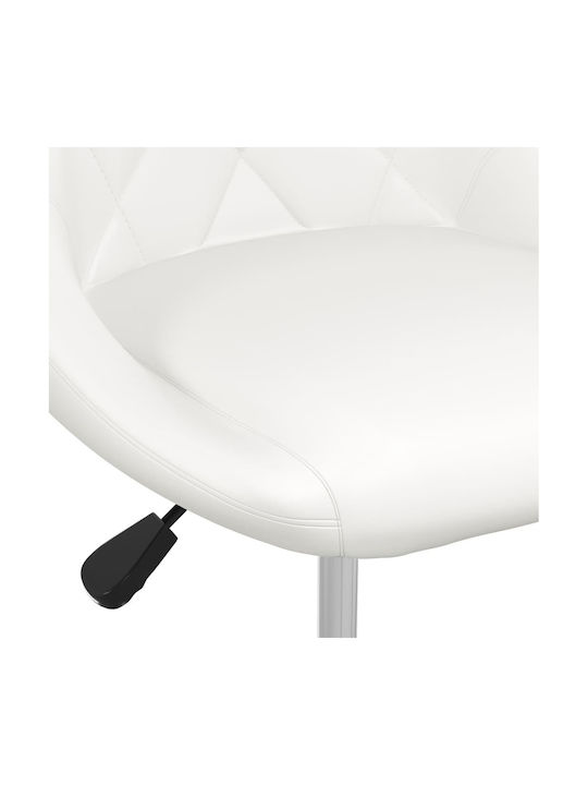 Stool Bar with Back & Adjustable Height White 44x46x62.5-77.5cm