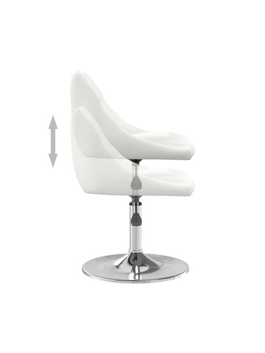 Stool Bar with Back & Adjustable Height White 44x46x62.5-77.5cm