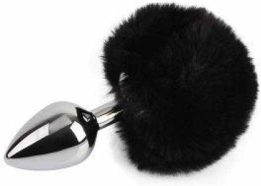 Chisa Novelties Frolics Fur Tail Butt Plug Anal Plug Black