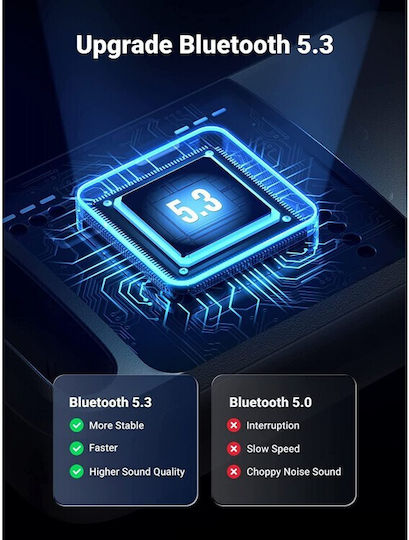 Ugreen USB Bluetooth 5.3 Адаптер с Обхват 10м Черен (90225)