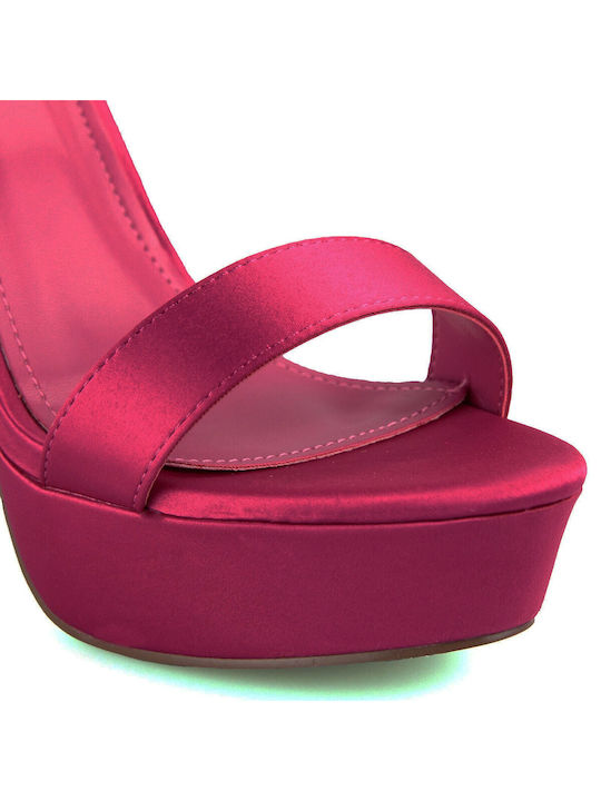 Silia D Platform Fabric Women's Sandals with Ankle Strap Fuchsia