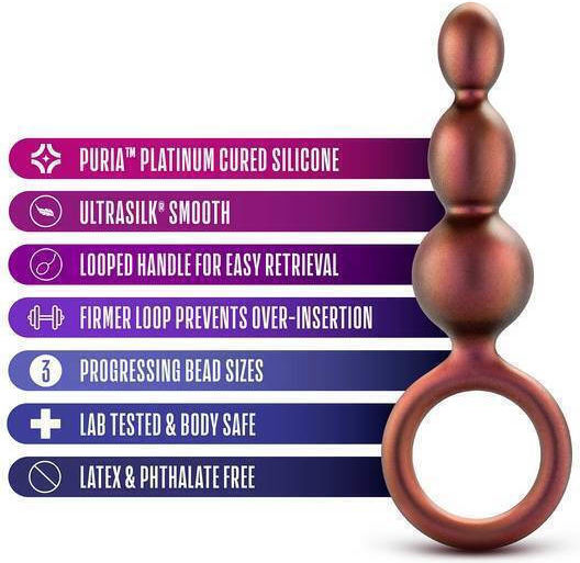 Blush Anal Adventures Beaded Loop Πρωκτικές Μπίλιες Copper