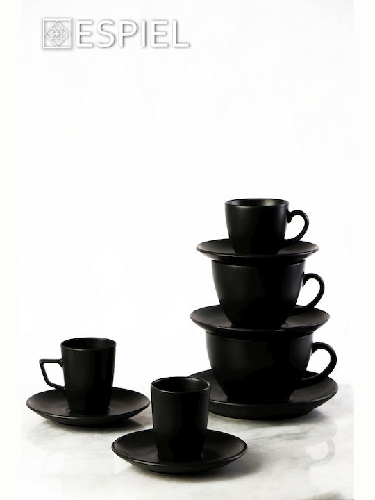 Espiel Porcelain Cappuccino Cup Set 290ml Black