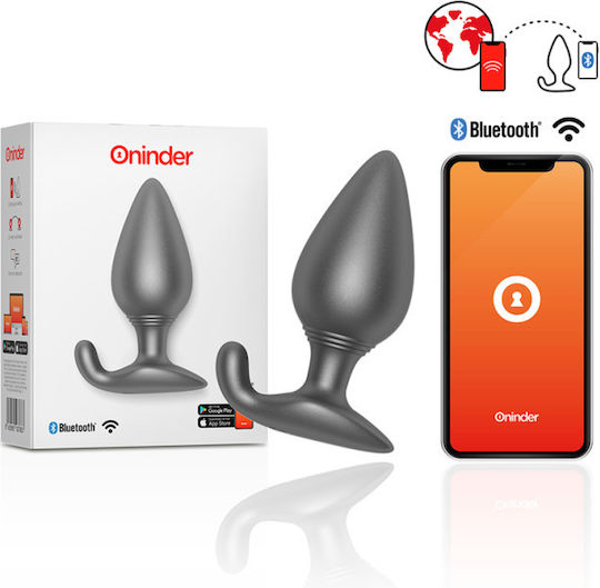 Oninder Anal Plug with Wireless Functionality and Vibration Large Black