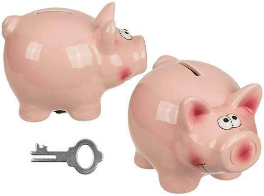 Pig Money Box Ceramic Pink 15.5x11.5cm