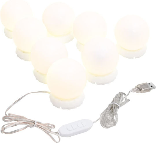 vidaXL Oglindă de Perete Ovală cu Ramă din & Iluminare LED 20x50cm 1buc