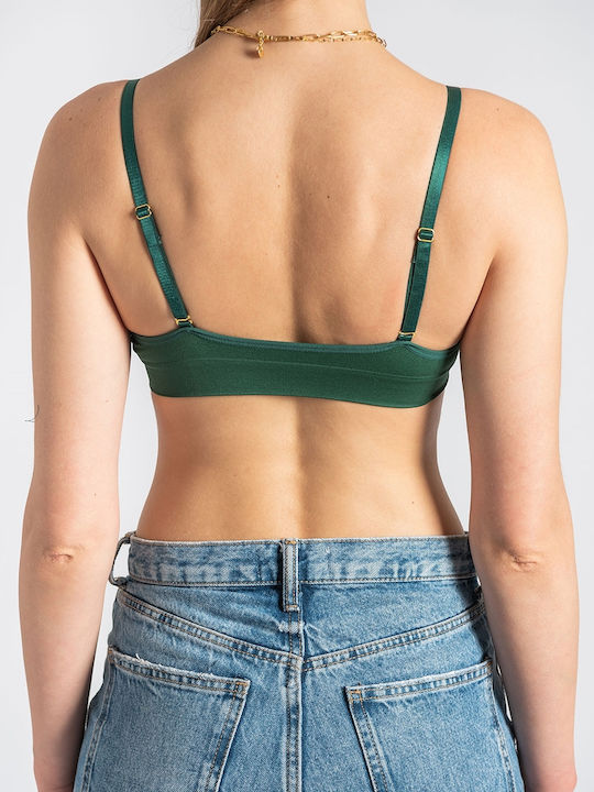 InShoes Women's Bralette Bra Green