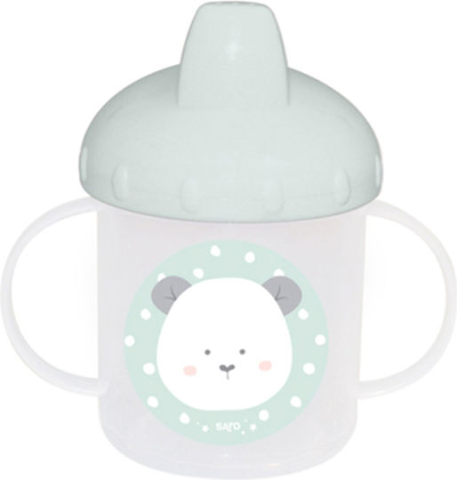 Saro Feeding Set Panda made of Plastic with Non-Slip Base Green 5pcs for 6+ months