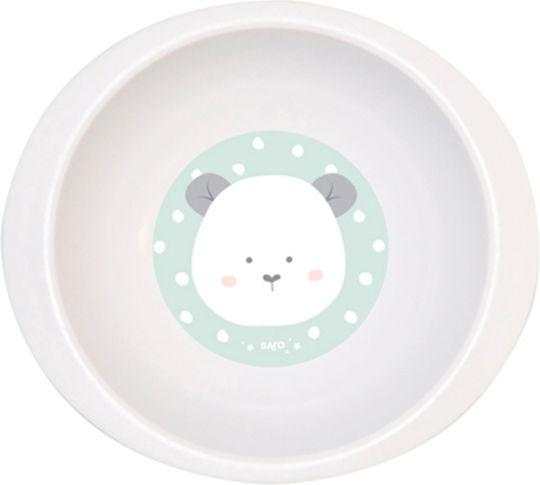 Saro Feeding Set Panda made of Plastic with Non-Slip Base Green 5pcs for 6+ months
