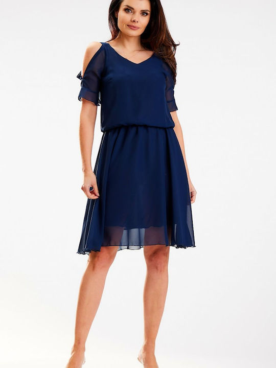 Awama A572 Summer Mini Dress Blue