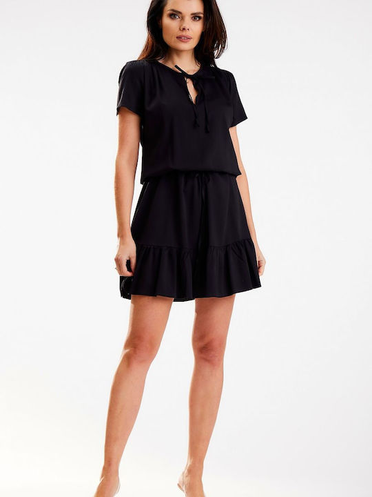 Awama A575 Summer Mini Dress Black