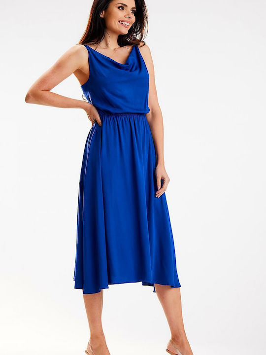 Awama A579 Summer Mini Evening Dress Blue