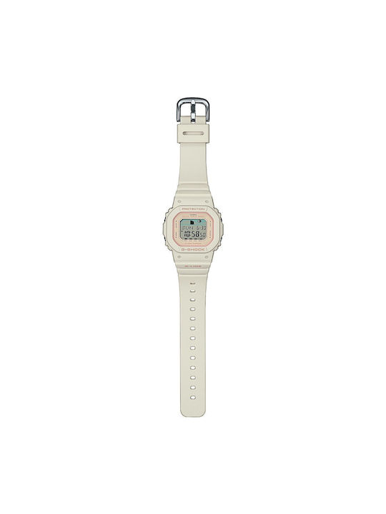 Casio G-Lide Digital Watch Battery with White / White Rubber Strap