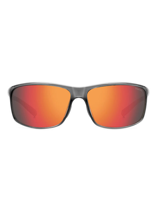 Polaroid Sonnenbrillen mit Gray Rahmen und Rot Polarisiert Spiegel Linse PLD7036/S KB7OZ
