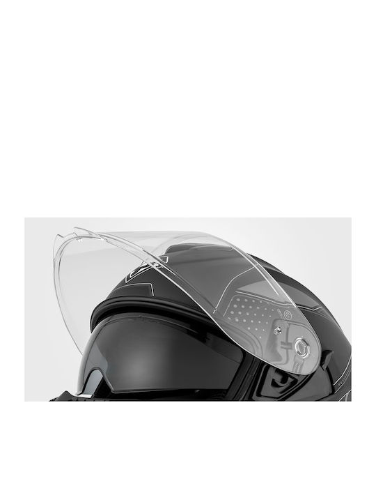 Yohe 981 Black/Grey Thite Mat Κράνος Μηχανής Full Face 1450gr με Sunvisor