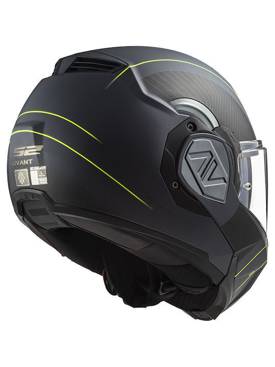 LS2 Advant Matt Titanium Black Motorcycle Helmet Modular ECE 22.06 1650gr with Sunvisor